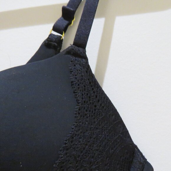 PEPPER Lace Lift Up Bra in Black Minimalist Comfort - Women's Size 38AA - Picture 4 of 12
